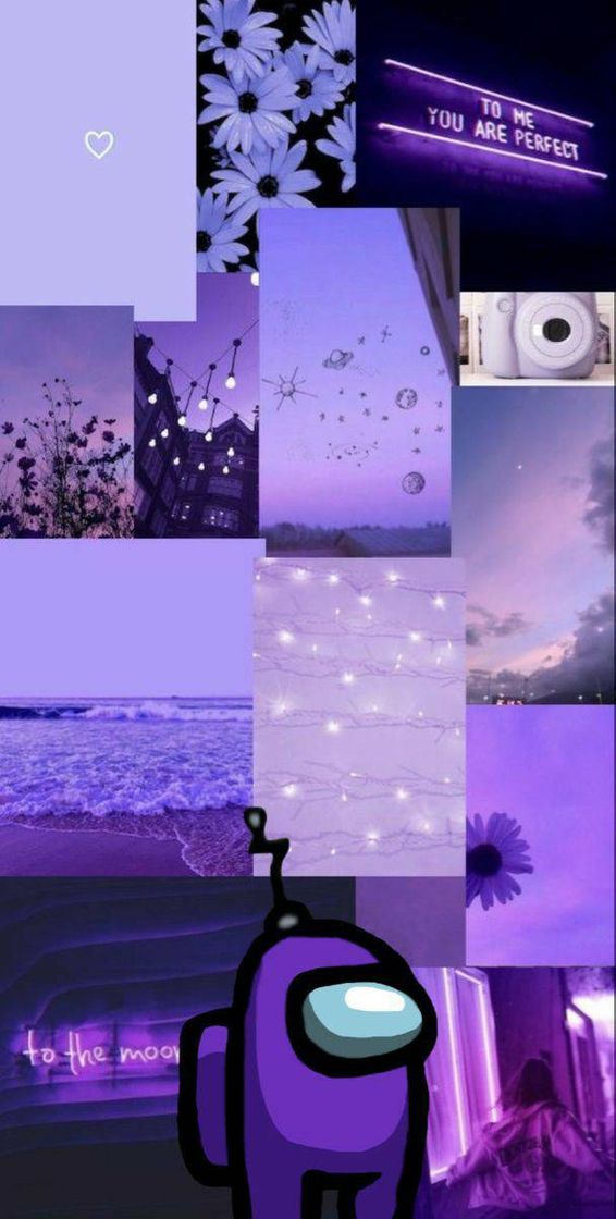 Moda Wallpaper among Us roxo aesthetic 