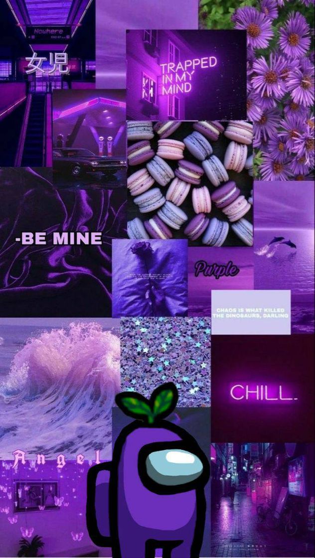 Moda Wallpaper among Us roxo aesthetic 