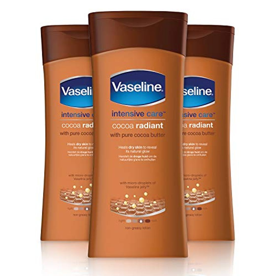 Social Vaseline Essential Moisture Cocoa Radiant Lotion 200ml Pack of 3