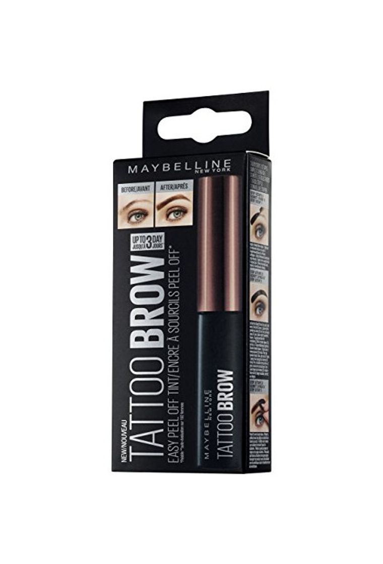 Belleza Maybelline New York Brow Tattoo Gel Tinte para Cejas Morenas, Marrón Oscuro