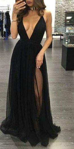 Vestido negro largo