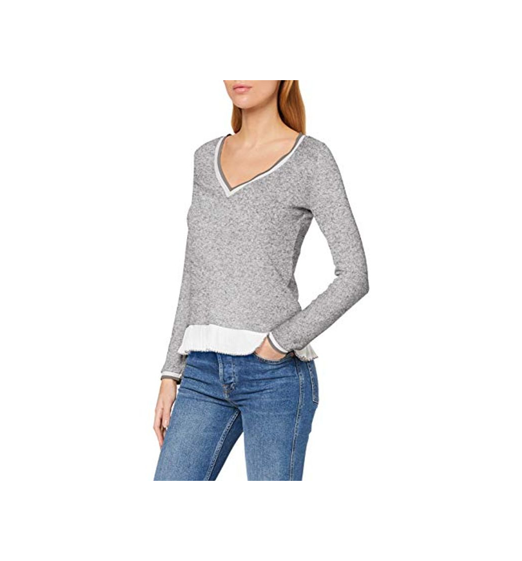 Social Naf Naf Ment34 Camiseta de Manga Larga, Gris