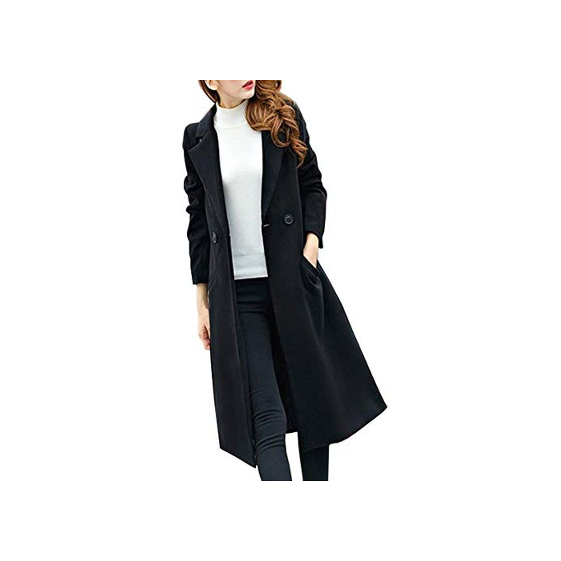 Social ZORE Women Coat Mujeres otoño Invierno Abrigo de Lana de Largo Sobretodo