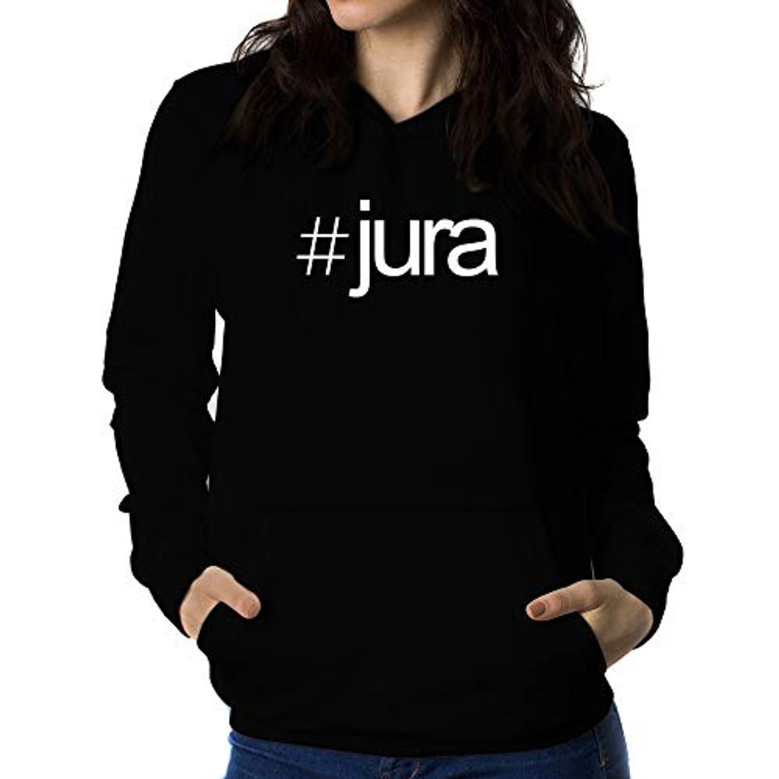 Moda Teeburon Hashtag Jura Bold Text Sudadera con Capucha para Mujer 2XL