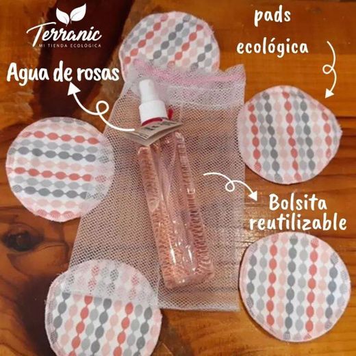 Precioso kit de Agua de rosas con Pads ecológicas 😍