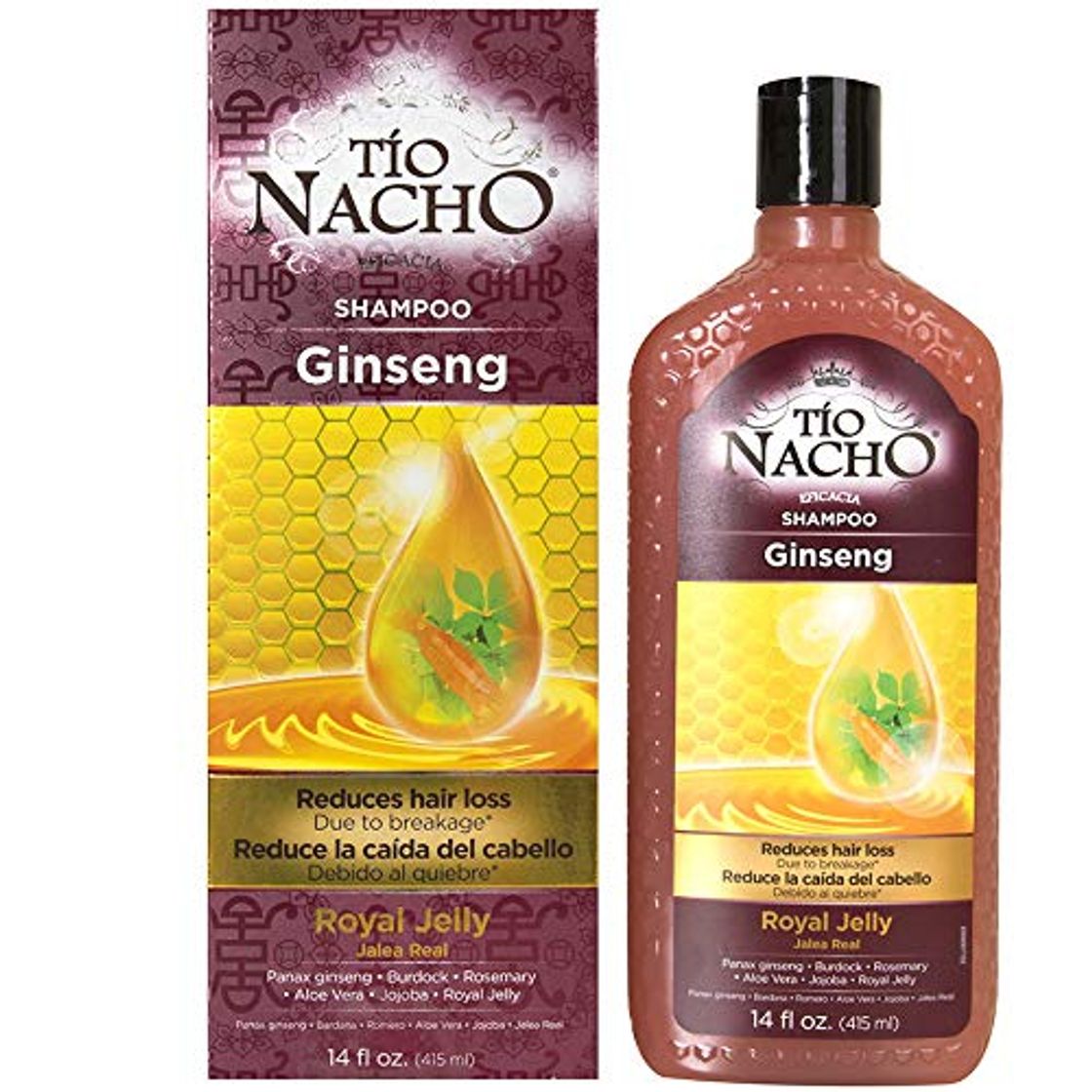 Belleza Tío Nacho Ginseng Jalea real Champú, 415 ml