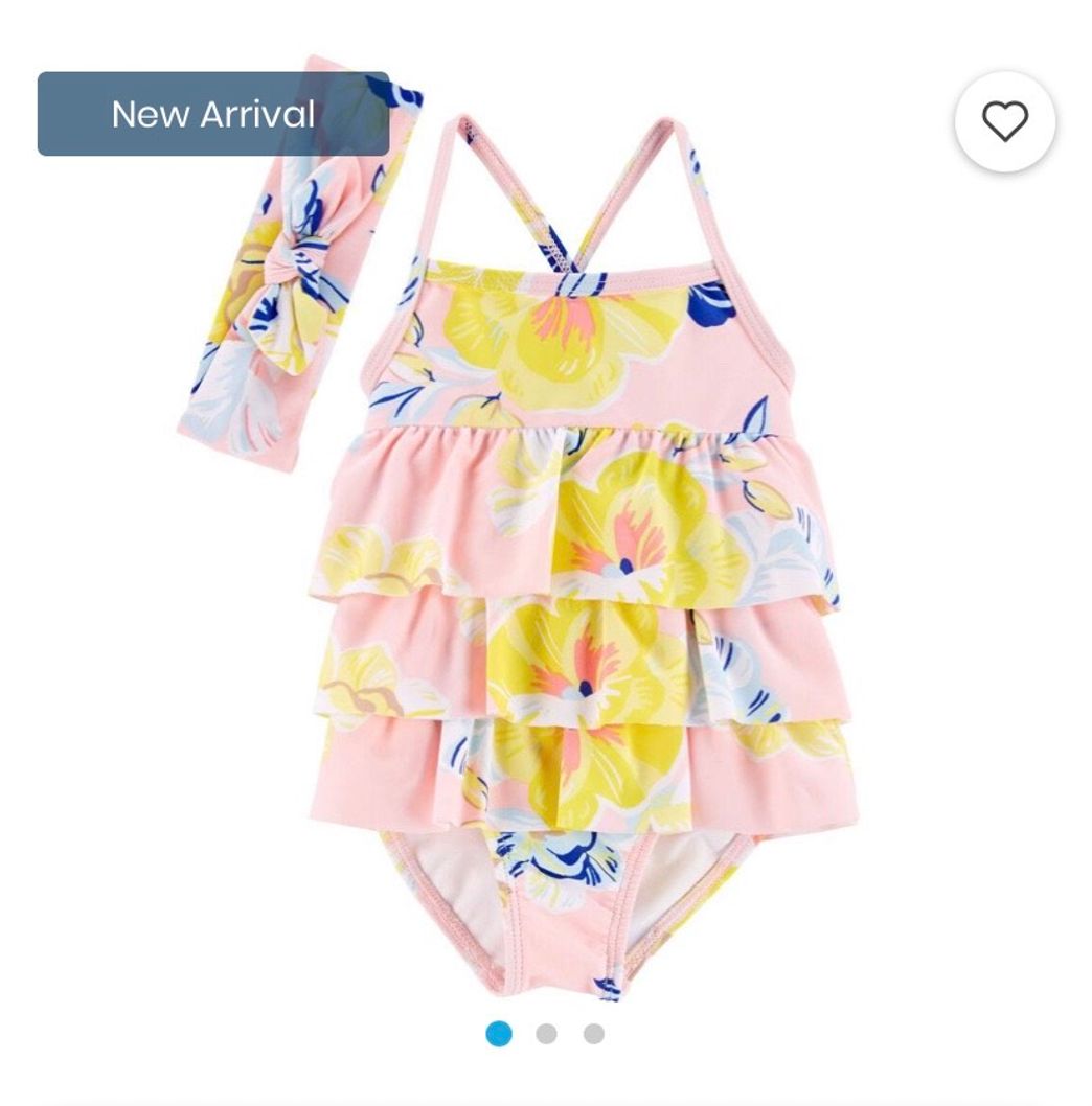 Fashion Carter's 1-Piece Floral Ruffle Swimsuit