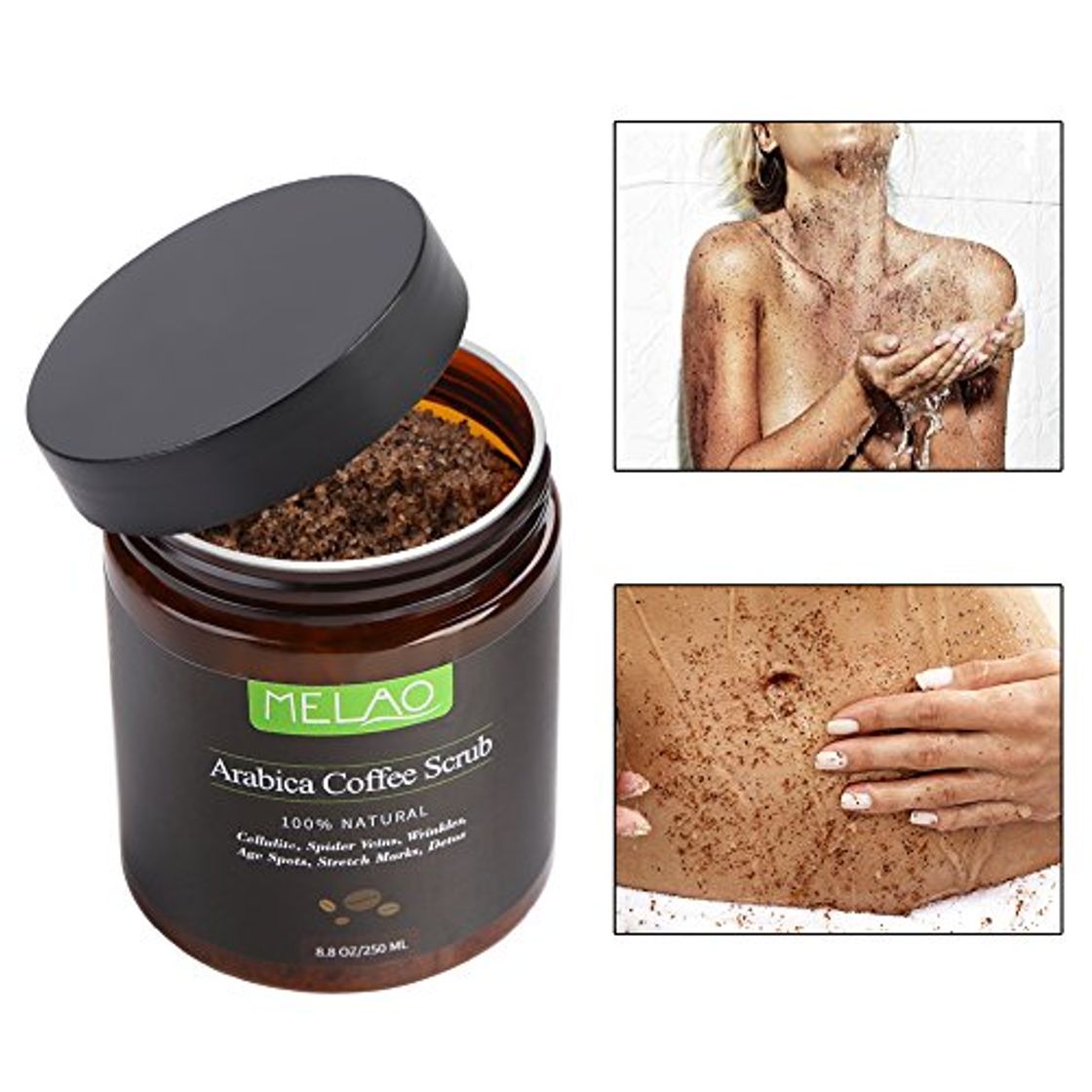 Social 250 g de exfoliante de café exfoliante corporal 100% natural hidratante reduce la piel muerta