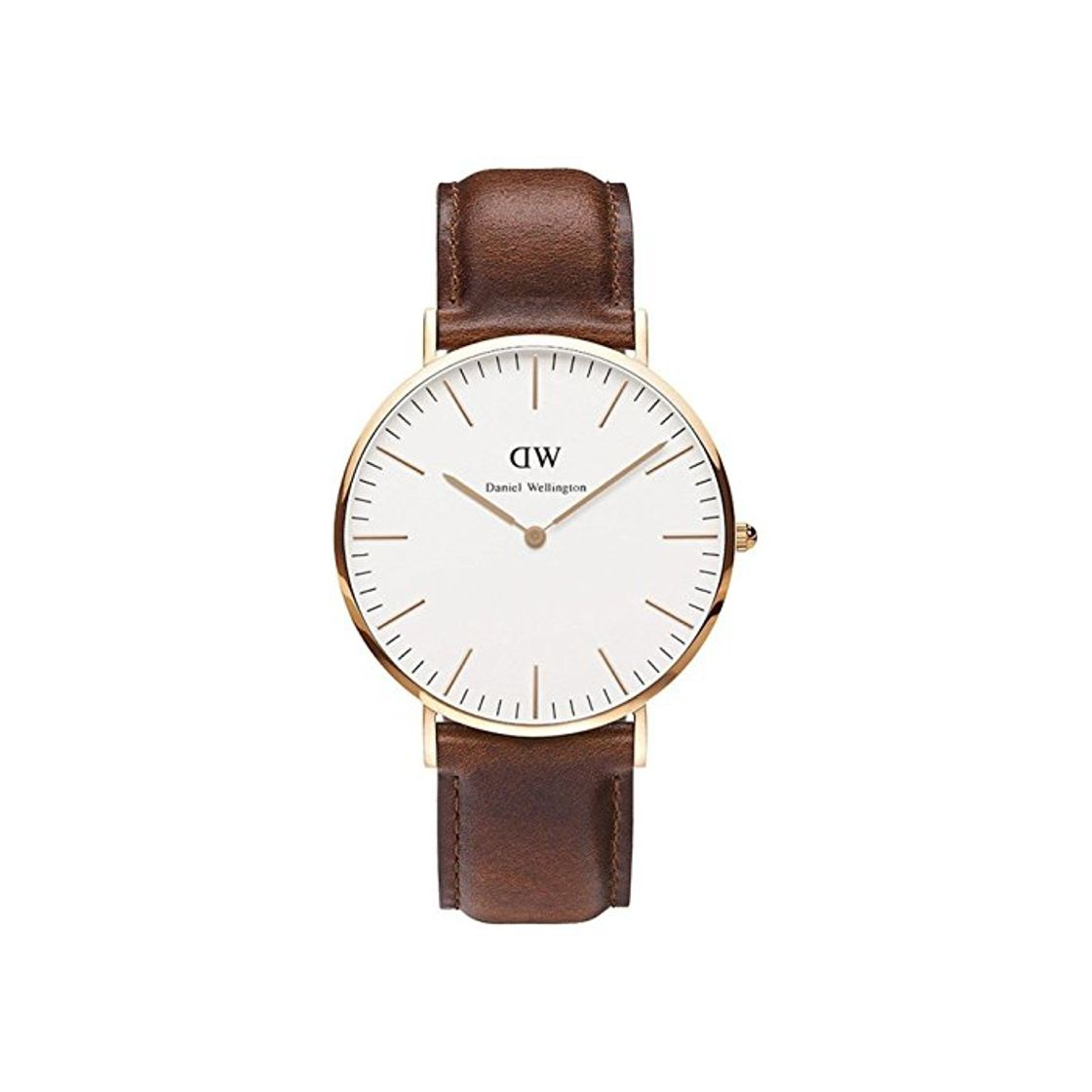 Moda Daniel Wellington 0106DW Reloj Analógico para Hombre de Cuero Marrón