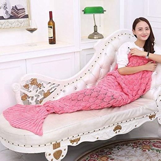 Betrothales Dsstyles Fish Libra Style Knitted Casual Chic Mermaid Tail Blanket Sleeping