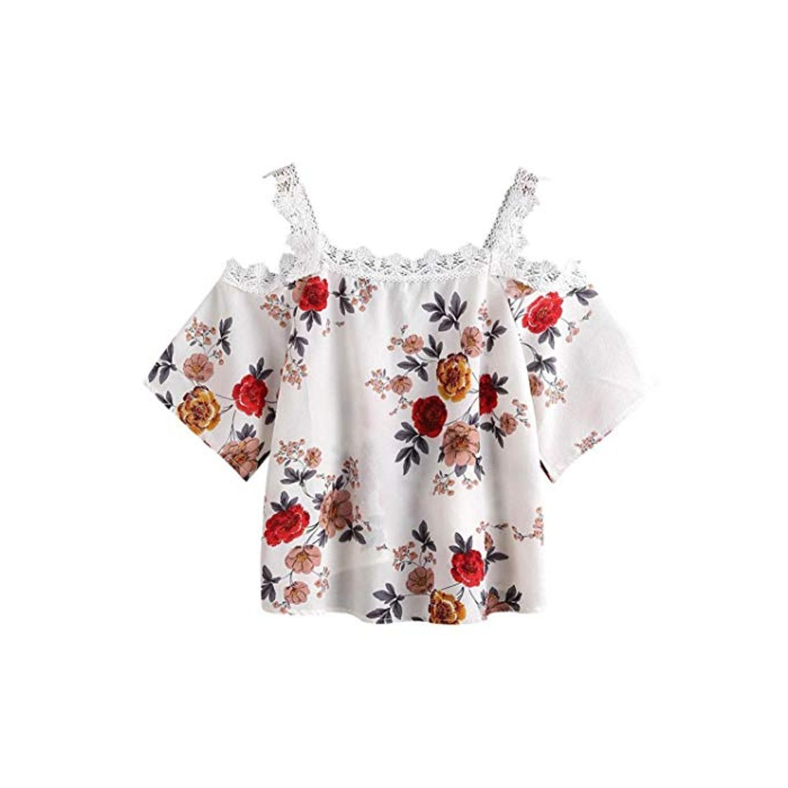 Producto Tops Mujer Elegante Chiffon Estilo Simple Vintage Blusas Floreadas Verano Manga Corta