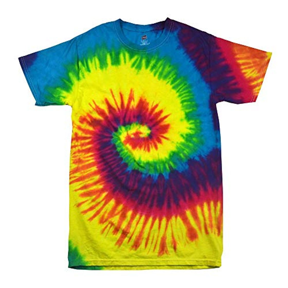 Moda Colortone Rainbow Tie Dye Top de Manga Corta Camiseta de la Mujer