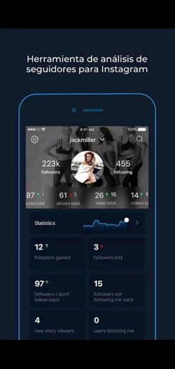Followers + Análisis de seguidores en Instagram