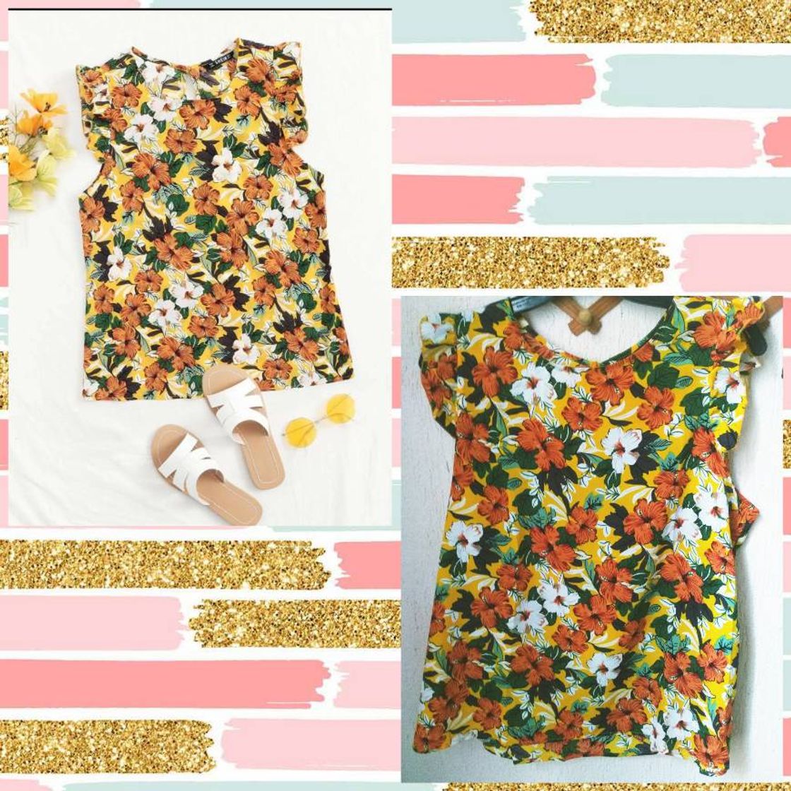 Moda Blusa botón floral multicolor dulce 🏵️