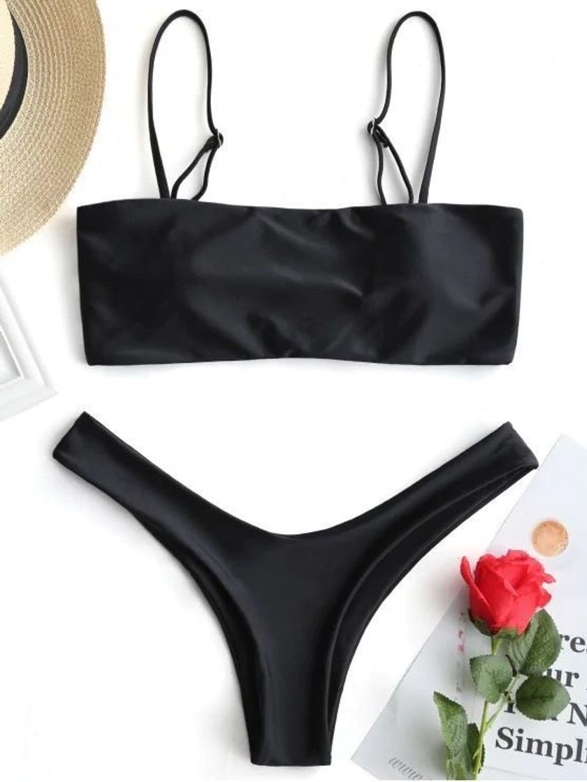 Social ZAFUL Bikini de corte alto para mujer con lazo