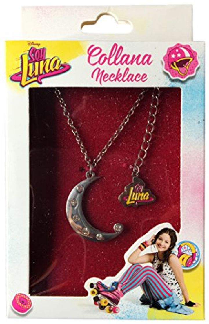 Moda Memory Technology ED80151 – Collar de Soy Luna con Colgante en Forma de Luna con Brillantes