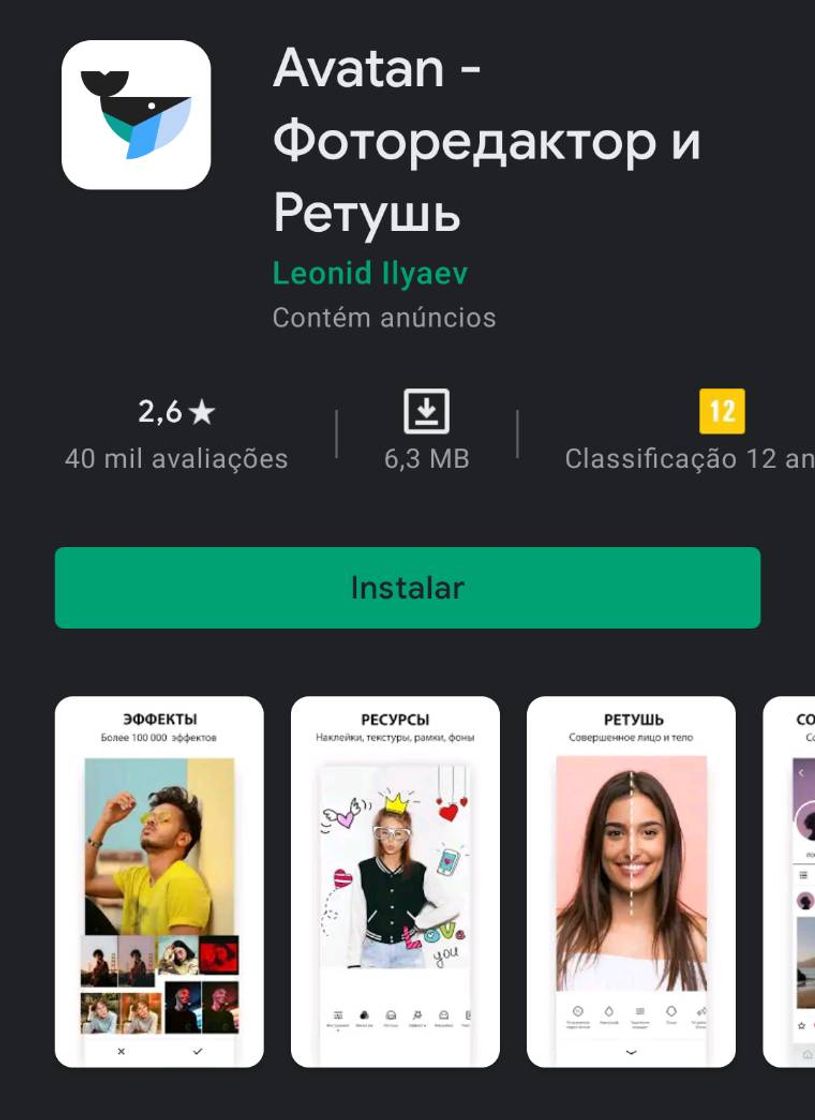 App App com diversos efeitos incríveis.