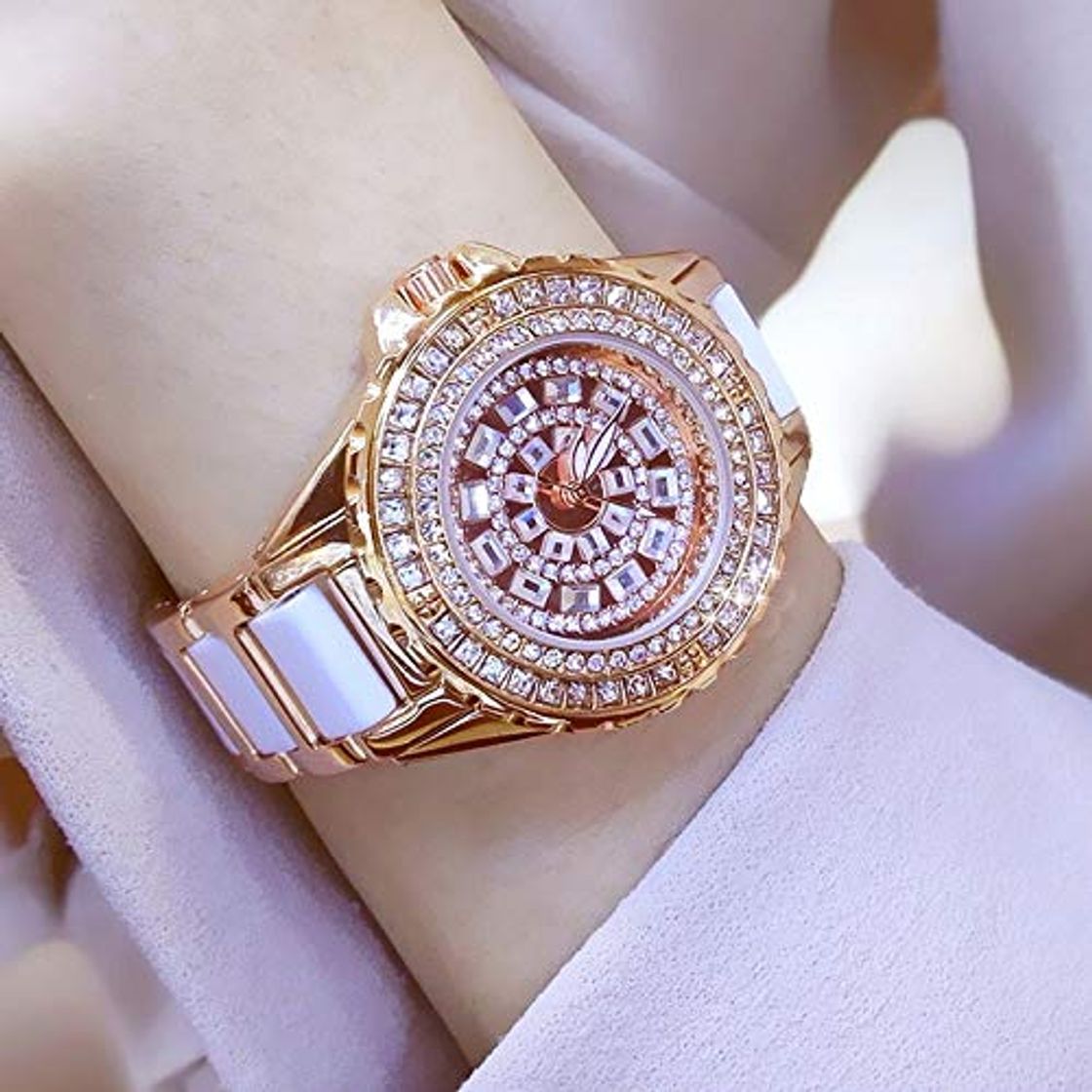 Social JZDH Relojes para Mujer Relojes De Diamante Mujeres Famosa Marca Moda Mujeres Cerámica Relojes Muñecas Señoras Acero Inoxidable Reloj Relogio Feminino Relojes Decorativos Casuales para Niñas Damas