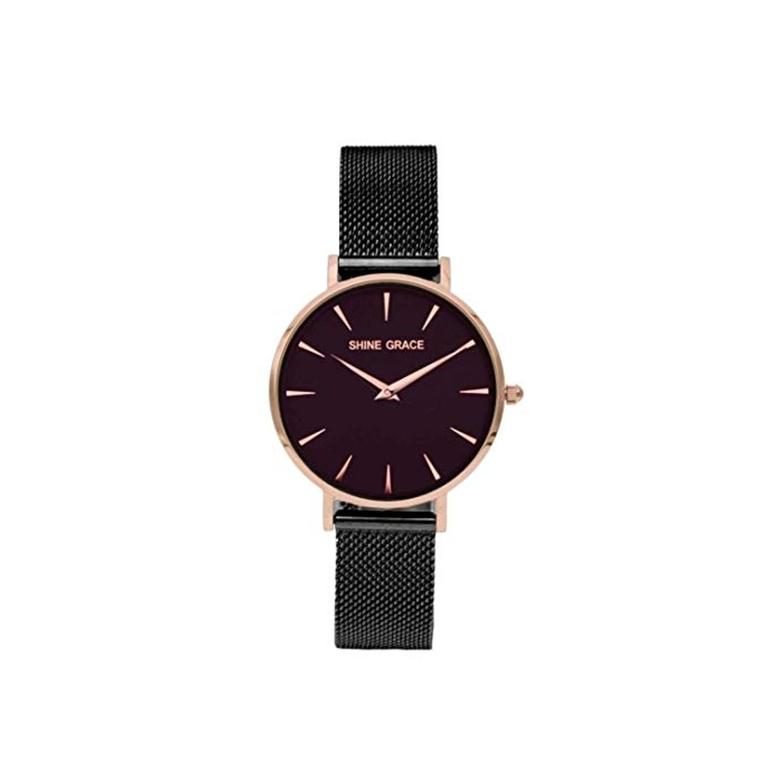 Moda SHINE GRACE Reloj de pulsera analógico impermeable de cuarzo para mujer