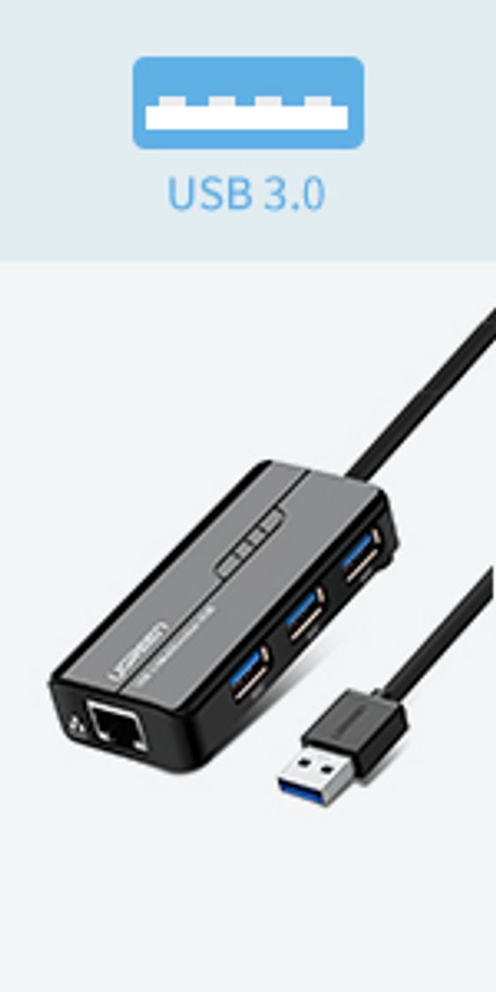 Moda Hub USB 3.0 Ethernet adaptador Gigabit