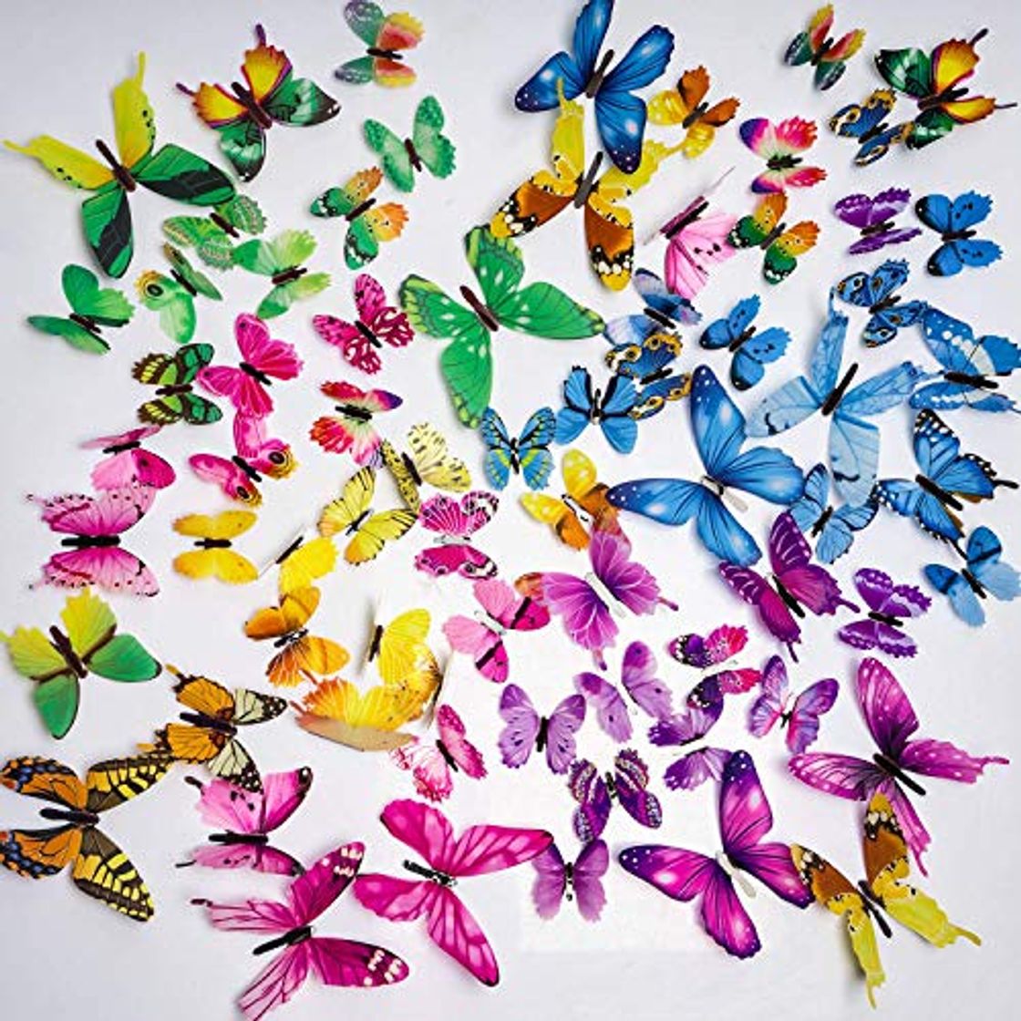 Social PGFUN Mariposa luminosa 72pcs Colorido Pegatina de pared 3D mural de Arte Artesania bricolaje Removible pegatinas decoracion de mariposa para la decoracion del hogar kids room decor del dormitorio