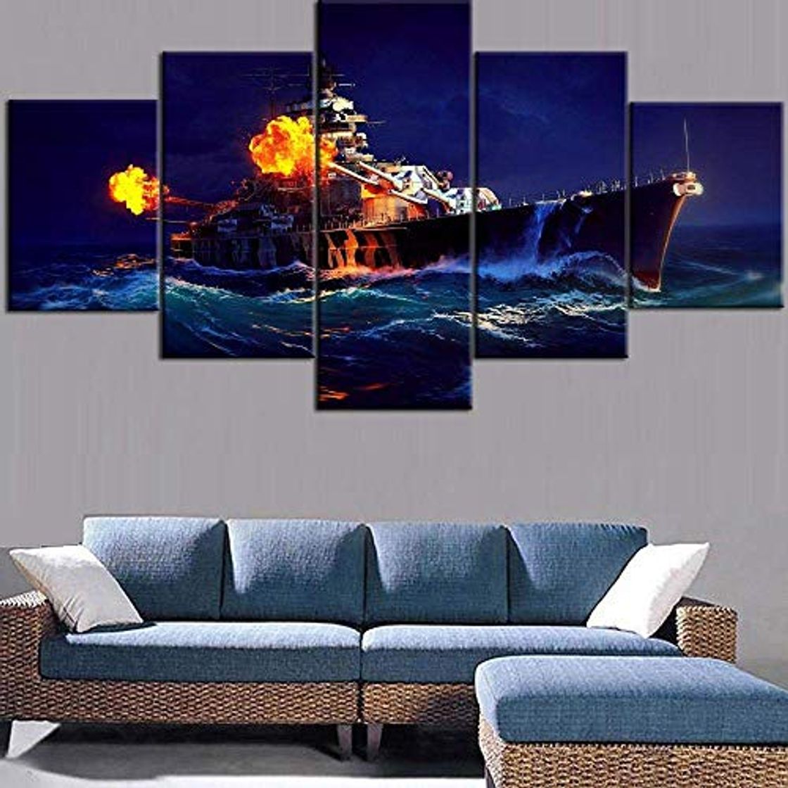 Social FCXBQ Póster de Barco Naval de 5 Piezas con impresión HD para