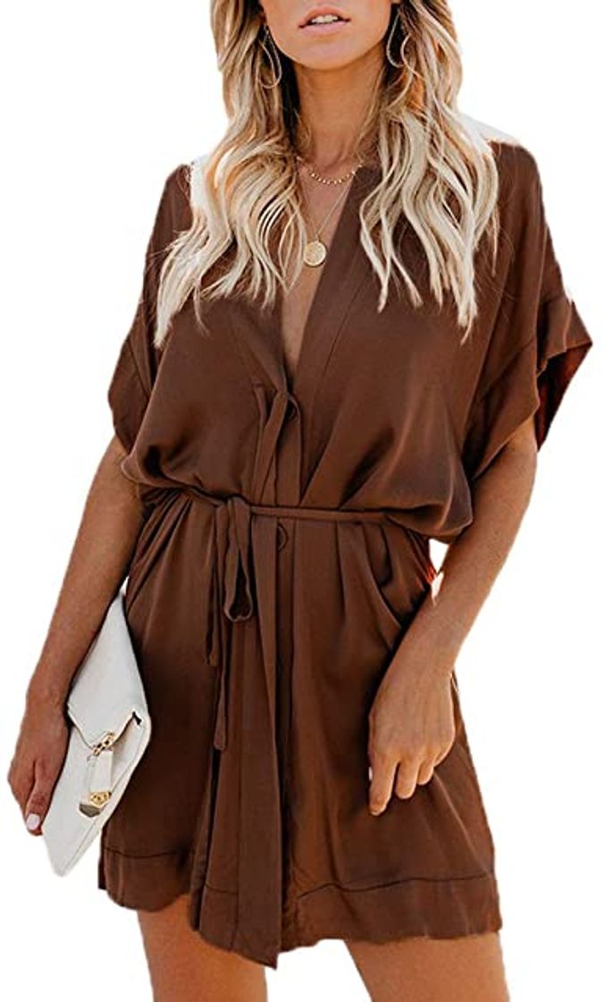 Social Ajpguot Verano Mujer Impresión Mini Vestidos de Playa Elegante Corto Dress de