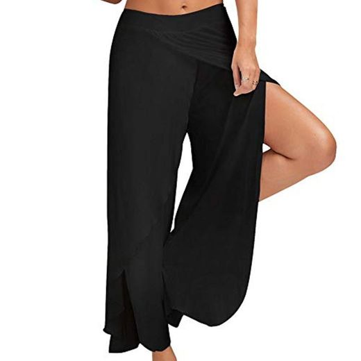 Bebling Pantalones de harén para Mujeres Pantalón de chándal con Abertura Lateral