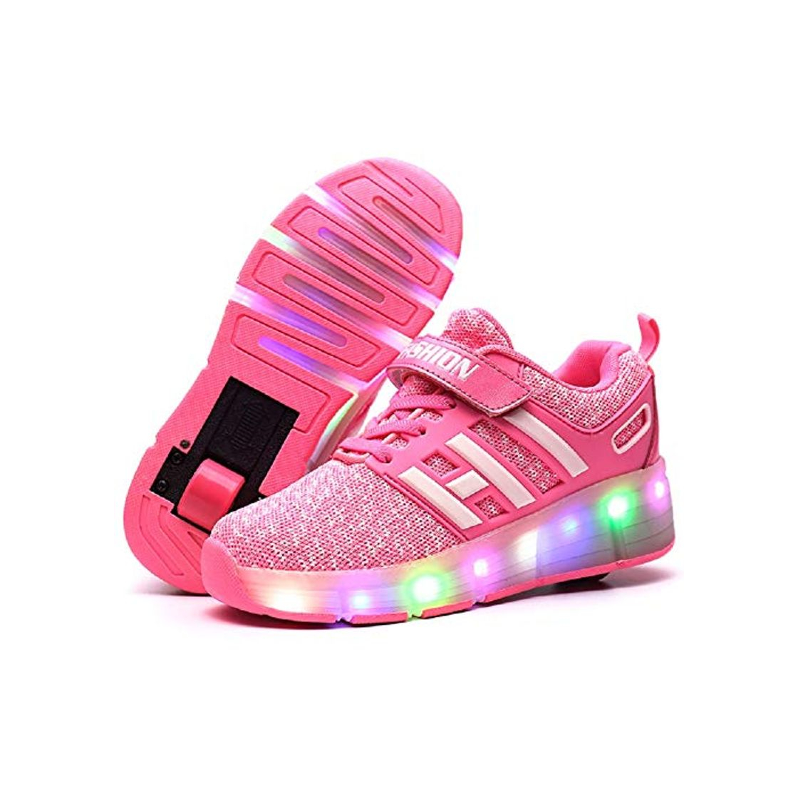 Product Letao Led Luces Zapatos con Ruedas para Pequeños Niños y Niña Automática Calzado de Skateboarding Deportes de Exterior Patines en Línea Brillante Mutilsport Aire Libre y Deporte Gimnasia Zapatillas