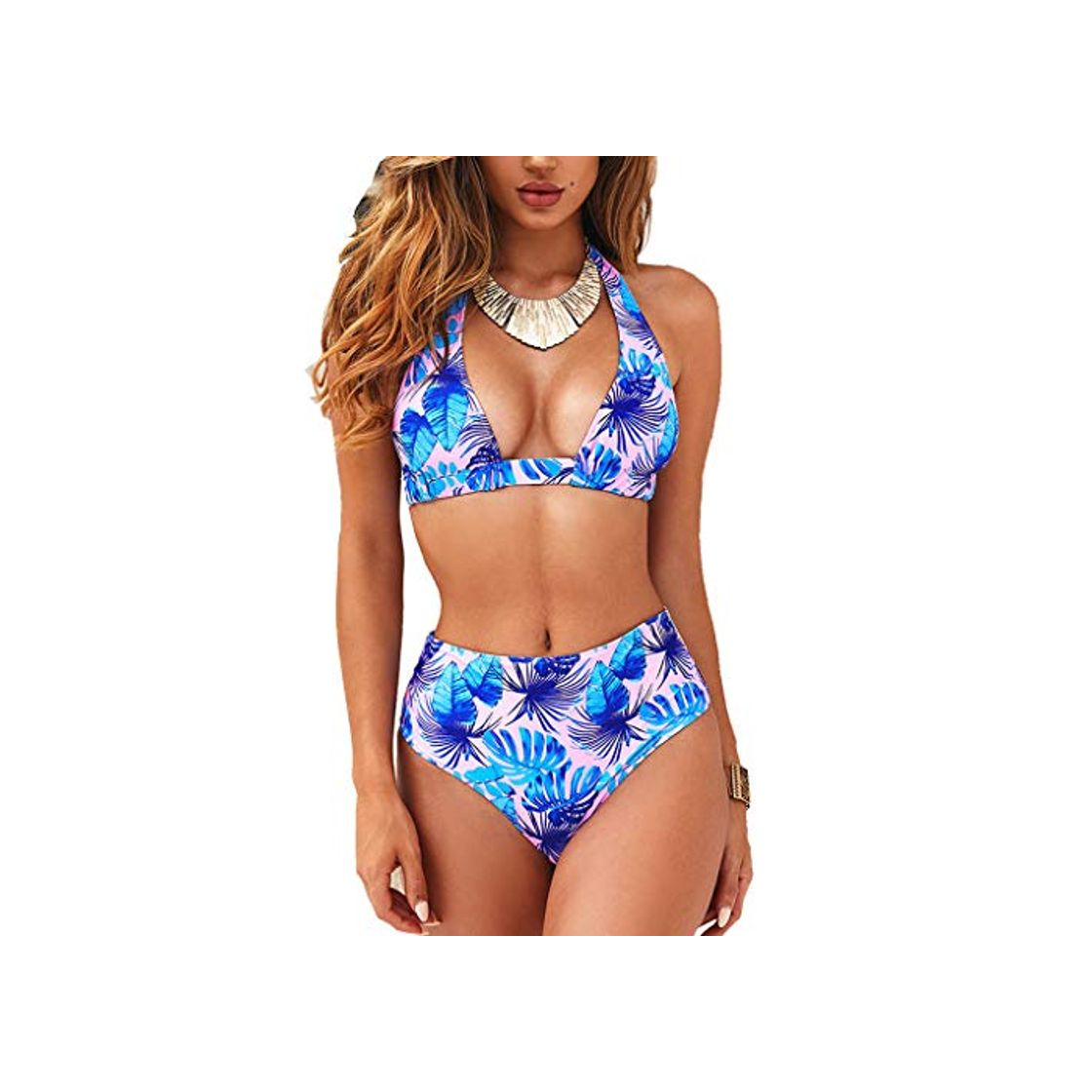 Social CheChury Bikini Mujer Push up Impresión Traje de baño Conjuntos Cintura Alta Bañador Mujer de Talle Alto Vintage Bikini Set para Mujer
