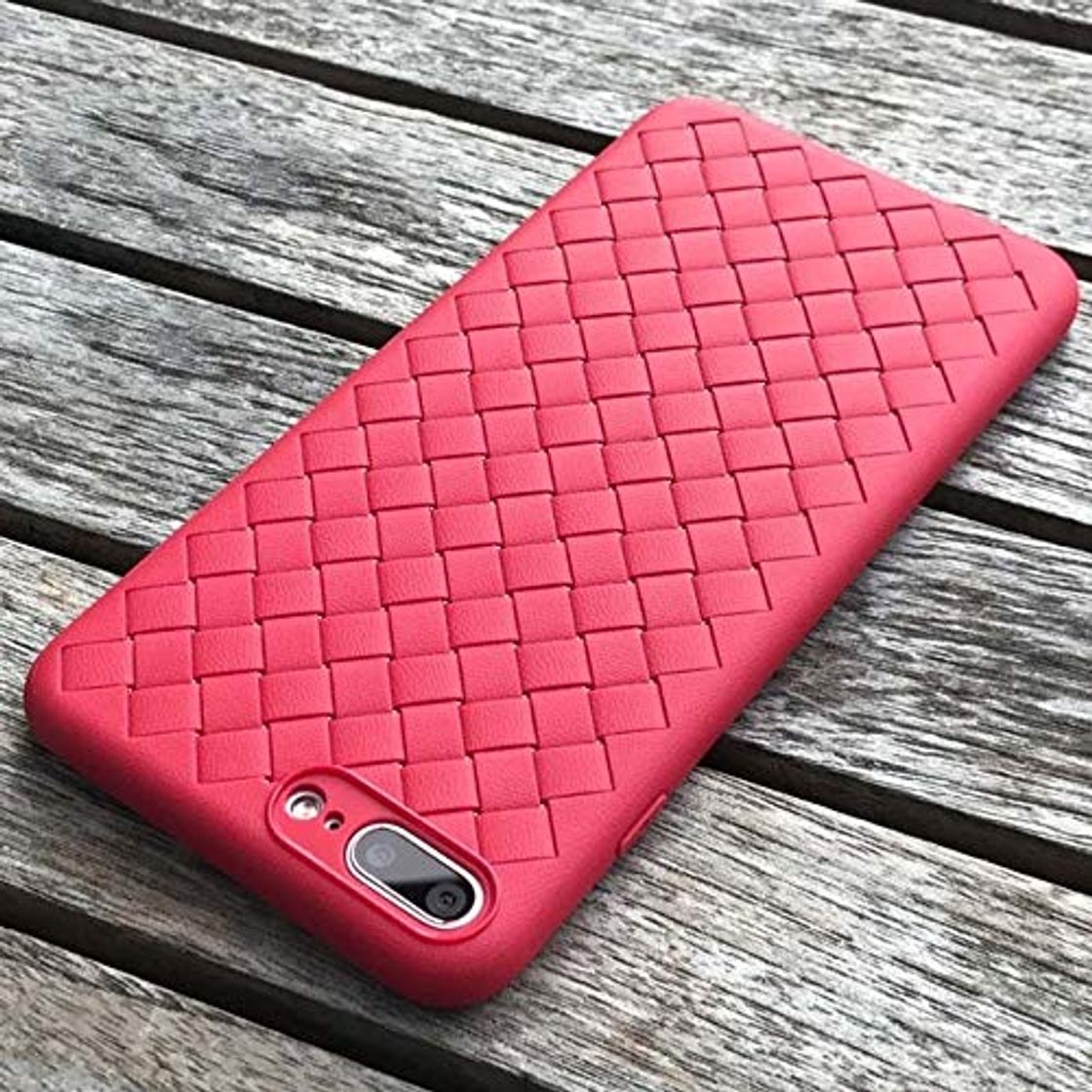 Product XXIUYHU Funda De Teléfono Funda Weave Grid Protector De Silicona Funda De Teléfono Móvil para Apple Coque iPhone 8 7 6 6S Plus X 10 Capinhas Funda Smartphone Celular Capa para iPhone 7 Rojo