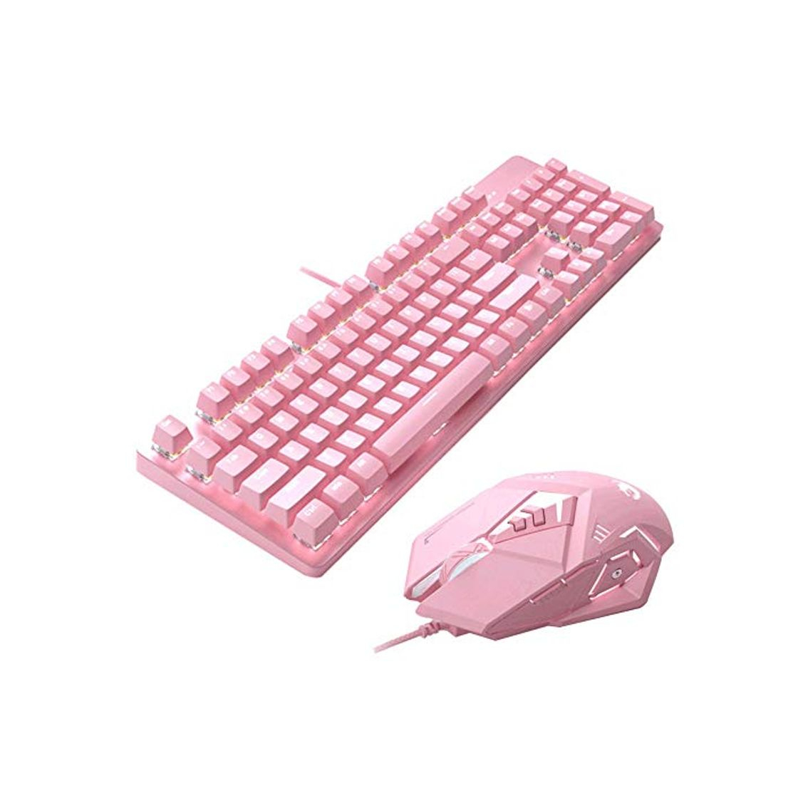 Products YZYZYZ Sensible Teclado Mecánico Rosa, Verde 104 Tecla del Teclado del Eje,