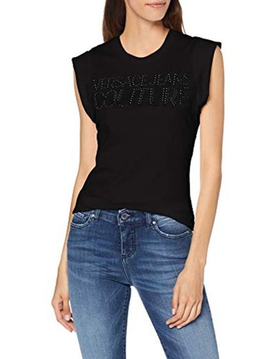Versace T-Shirt Donna Camiseta de Tirantes, Negro