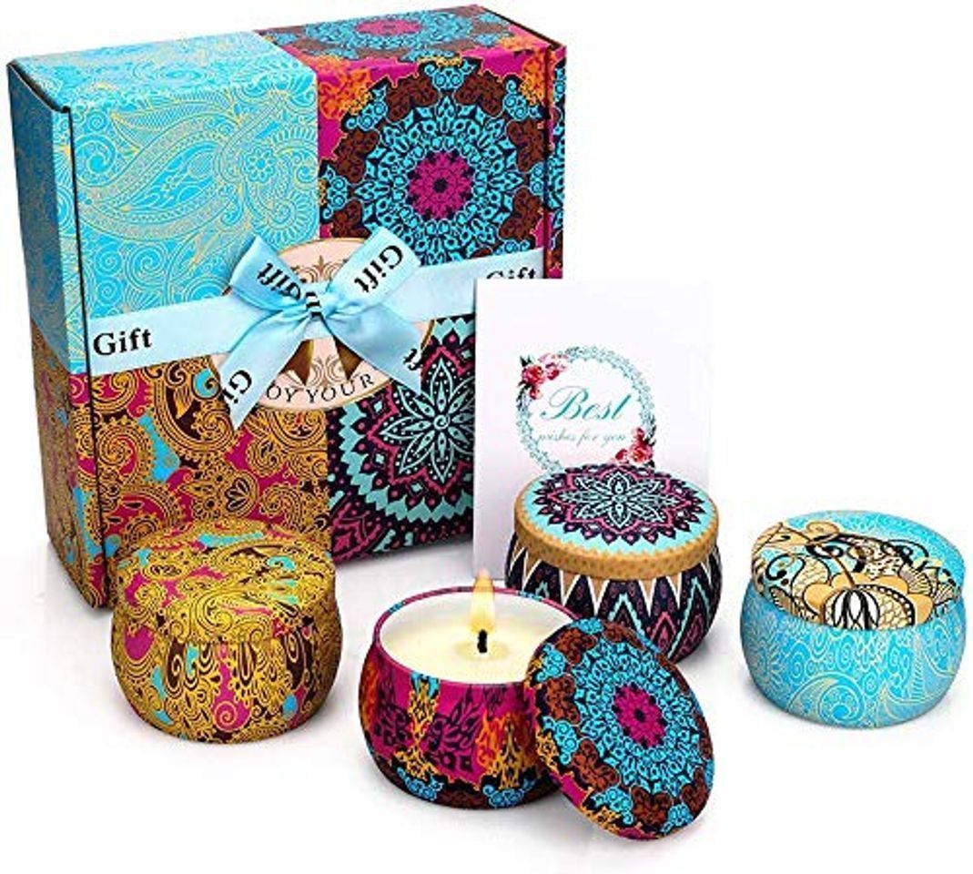 Social CREASHINE Velas Perfumadas Juego de 4 Piezas Vela Aromática Regalo de Velas