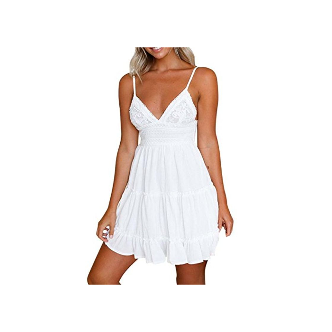 Product Overdose Mini Vestido Sin Respaldo De Las Mujeres De Verano Blanco Fiesta