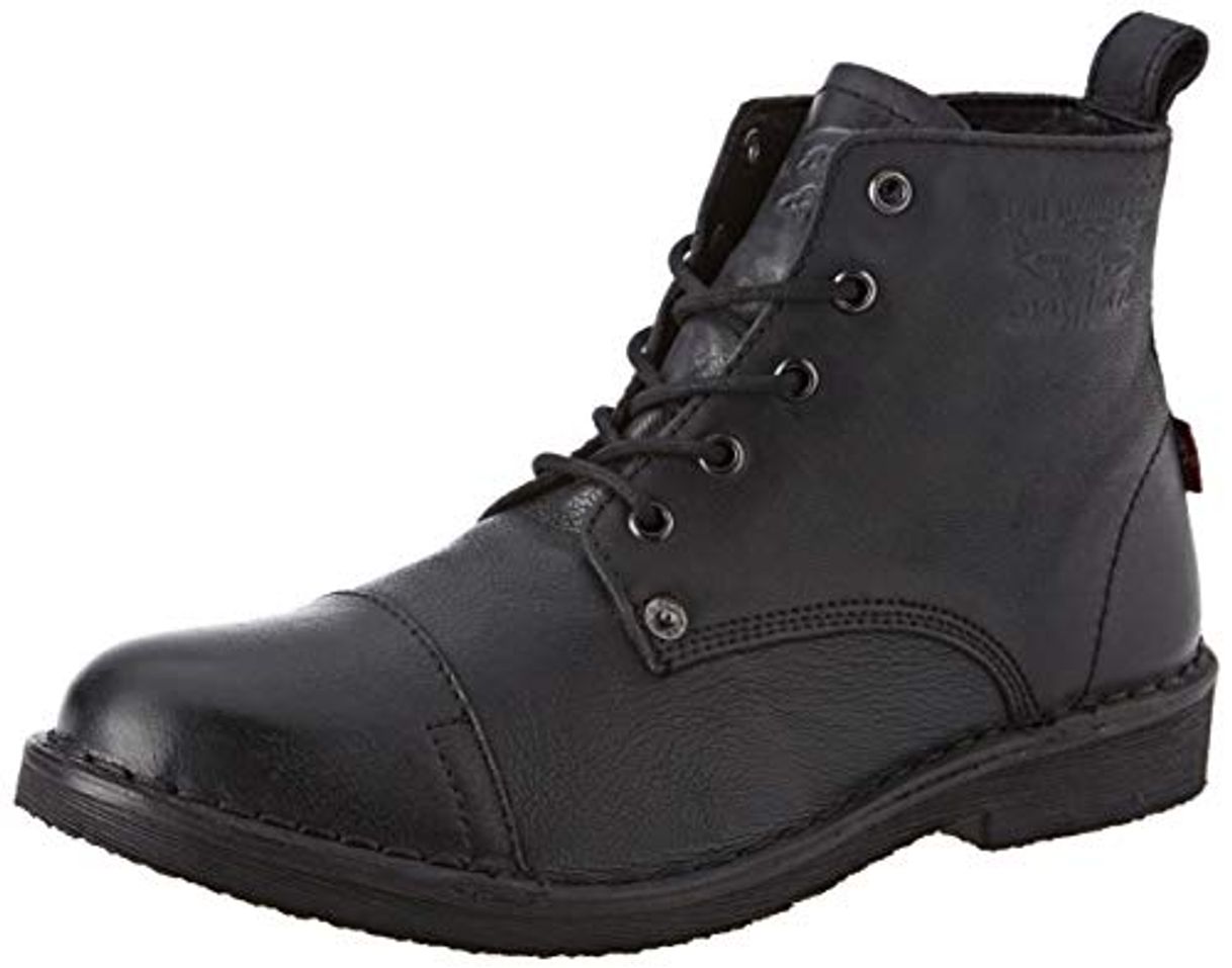 Fashion Levi's Track, Botas Biker para Hombre, Negro