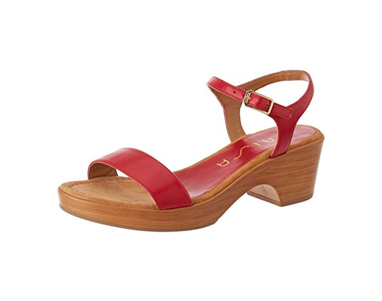 Fashion Unisa Irita_20_na, Sandalias con Plataforma para Mujer, Rojo