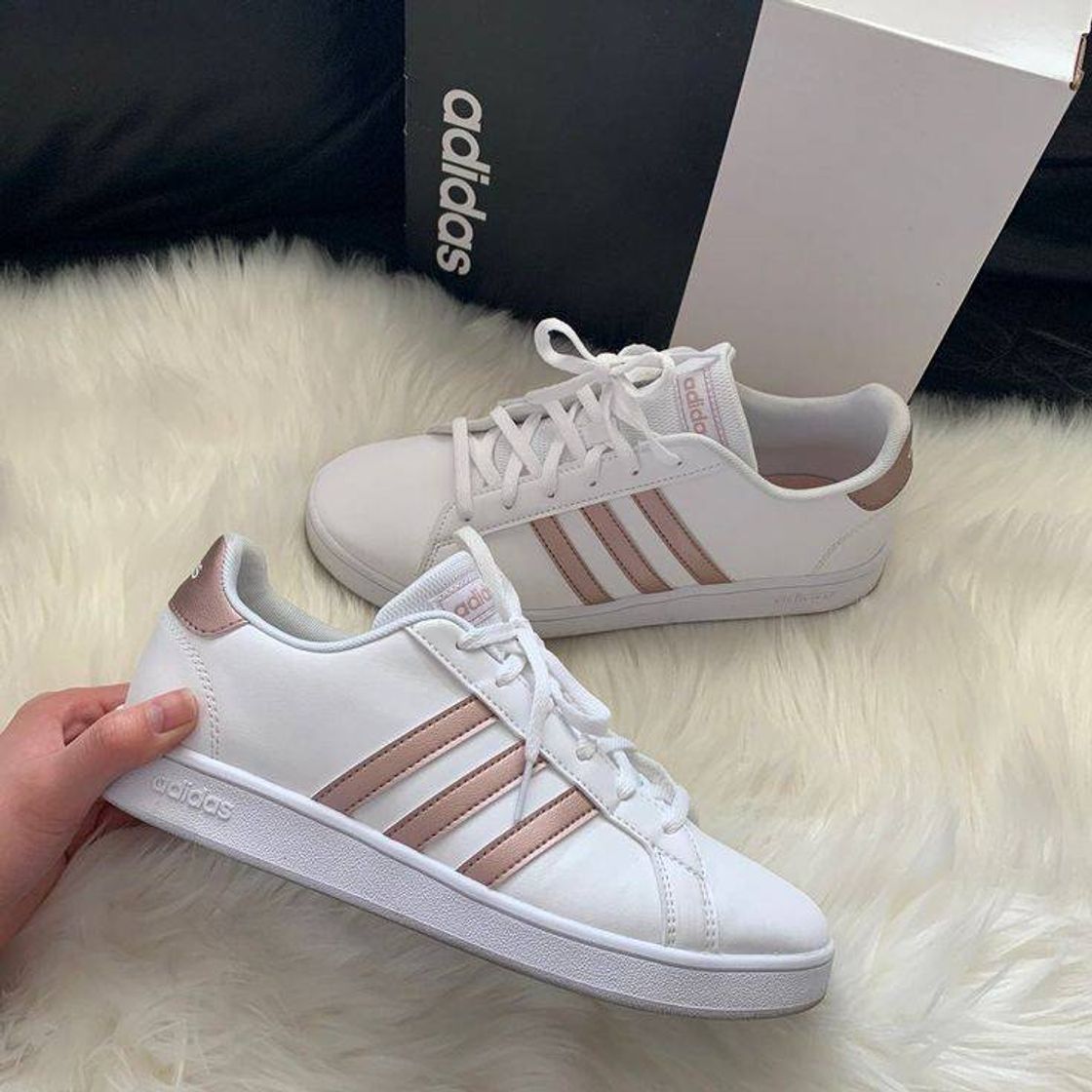 Social adidas Grand Court K, Zapatillas de Tenis, Multicolor Ftwwht Coppmt Glopnk 000,