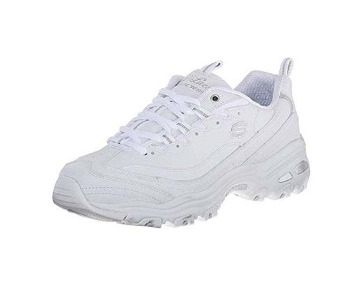 Social Skechers 11936, Zapatillas para Mujer, Blanco