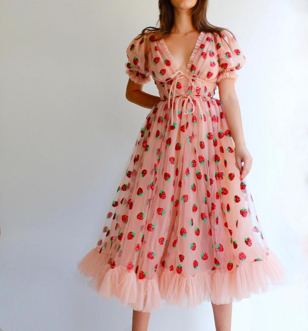 Moda Strawberry Midi Dress 