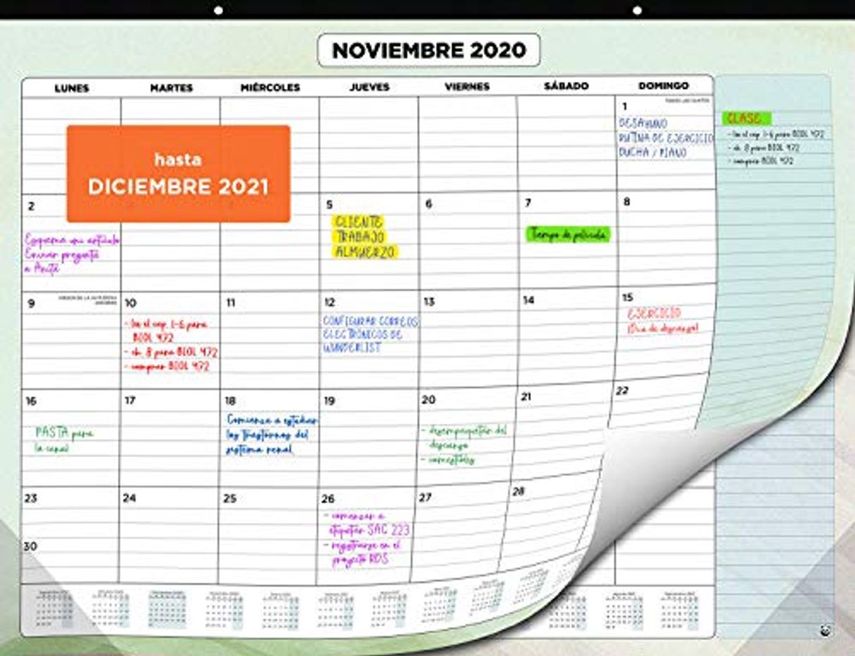 Products Calendario de Pared 2020 2021 de SmartPanda – Calendario Mensual de Sobremesa – Julio 2020 a Diciembre de 2021 – Vista de un Mes – 33 cm x 43 cm