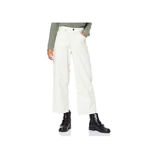 Lee 5 Pocket Wide Leg Corduroy, Pantalones para Mujer, Marfil