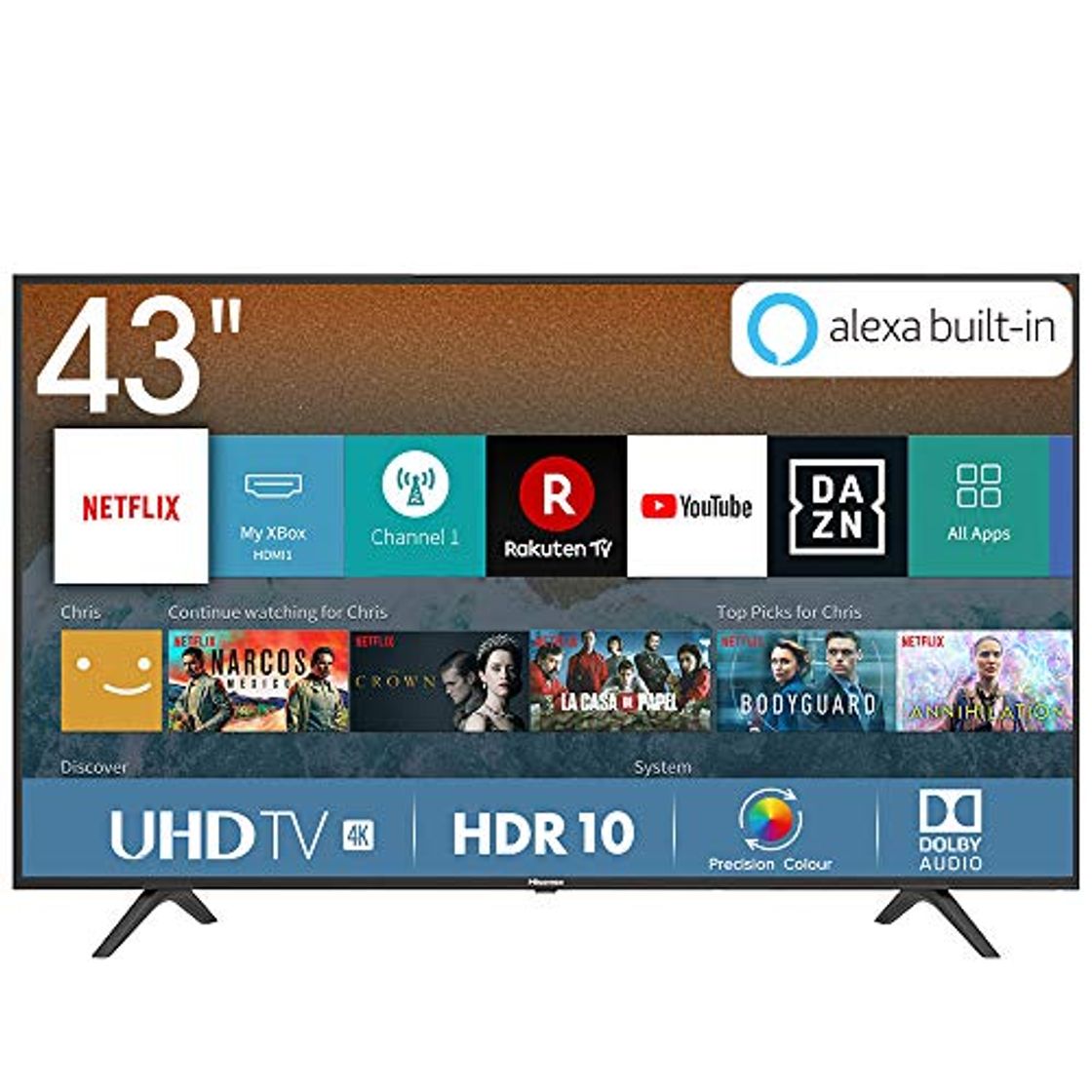 Electrónica Hisense H43BE7000 - Smart TV ULED 43' 4K Ultra HD con Alexa