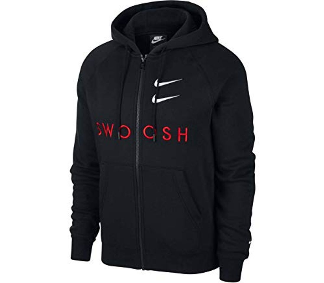 Moda NIKE M NSW Swoosh Hoodie FZ BB Sudadera, Hombre, Black/University Red/