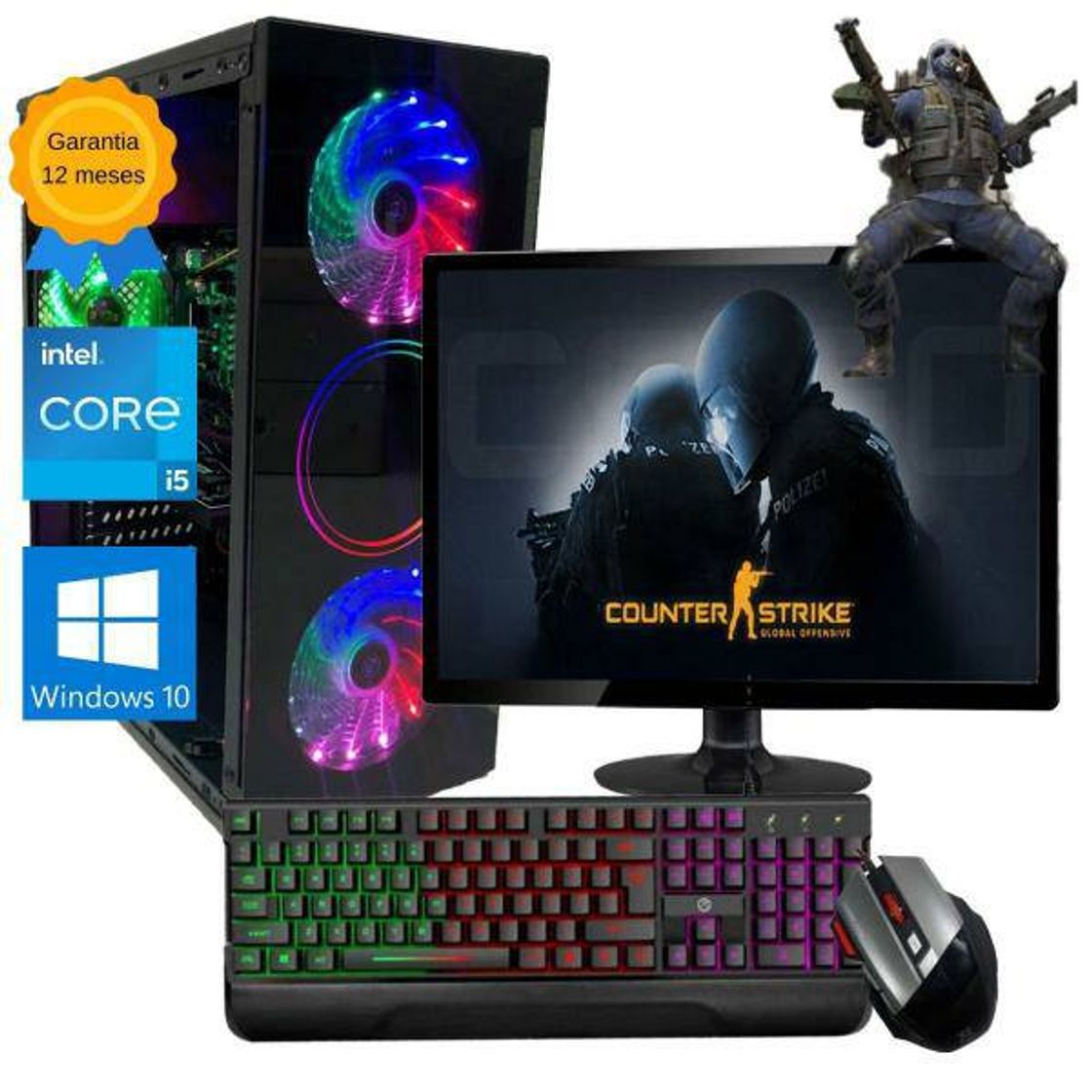 Fashion PC Gamer Completo I5 8GB SSD 120GB Monitor - Intel

