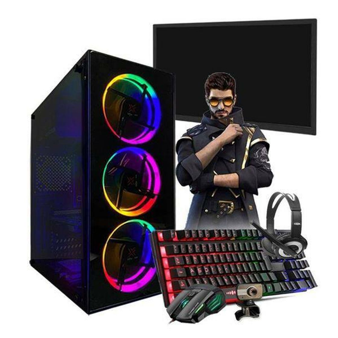 Fashion Pc Gamer Completo Hércules Intel Pentium GPU R7 240 4GB 8GB 