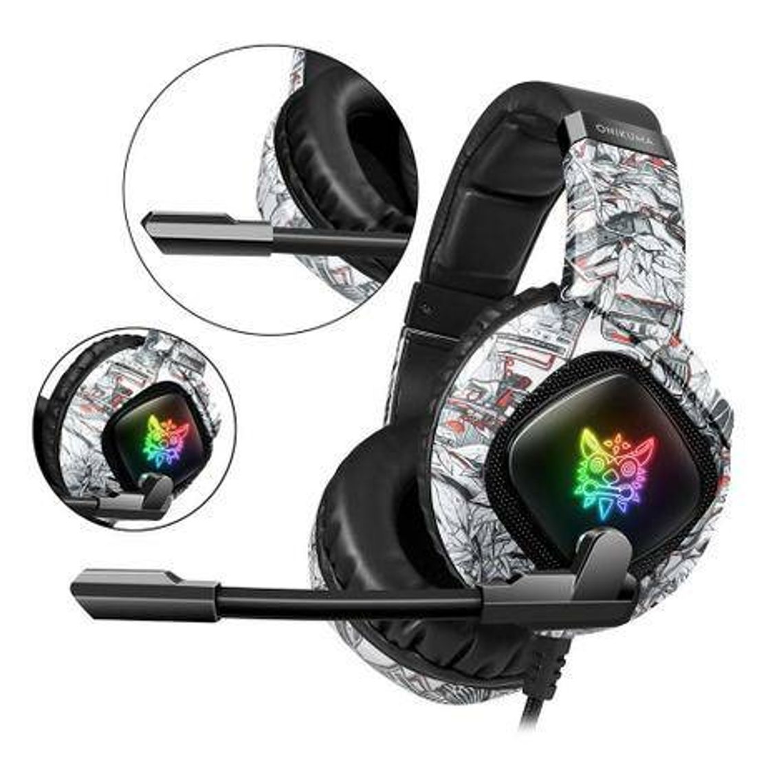 Fashion Fone de ouvido gamer onikuma k19 com led

