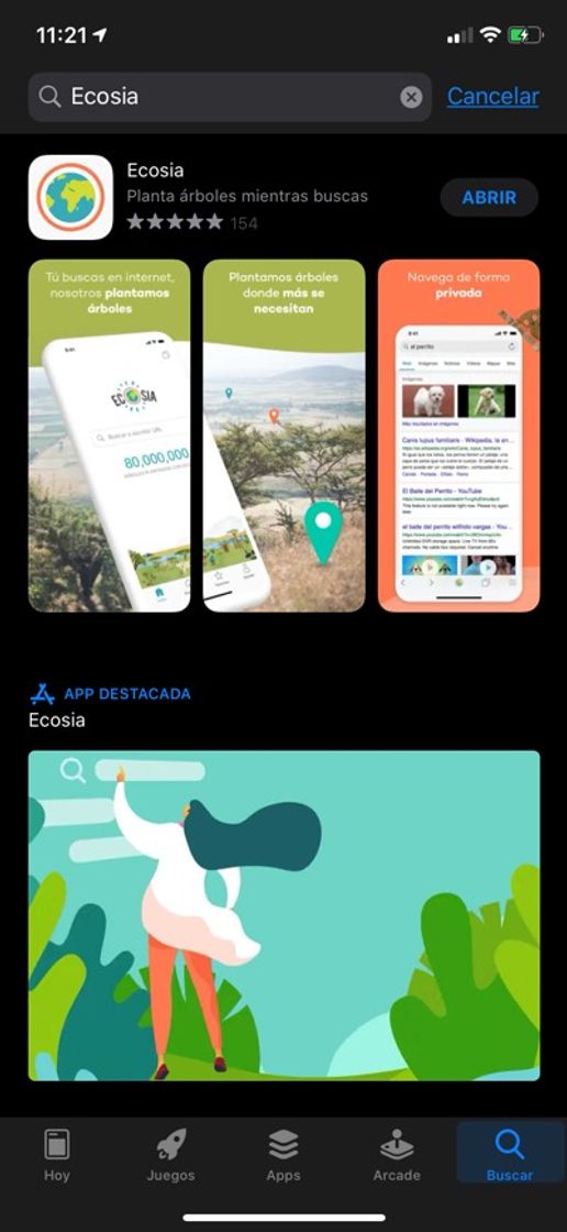 App Ecosia:navegador que por cada búsqueda planta un árbol 