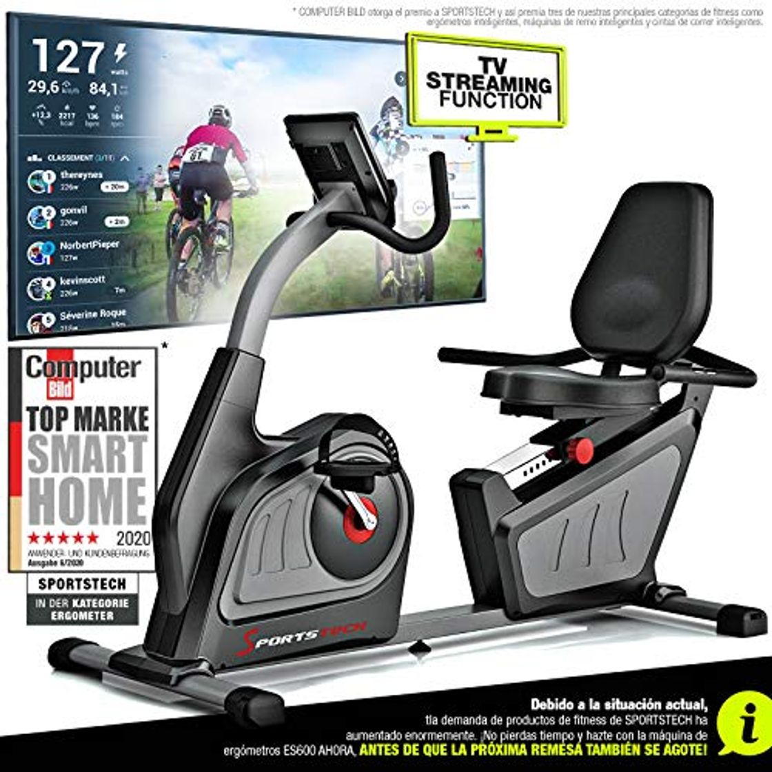 Producto Sportstech ES600 Bicicleta estática reclinada Profesional -Marca de Calidad Alemana -Eventos en