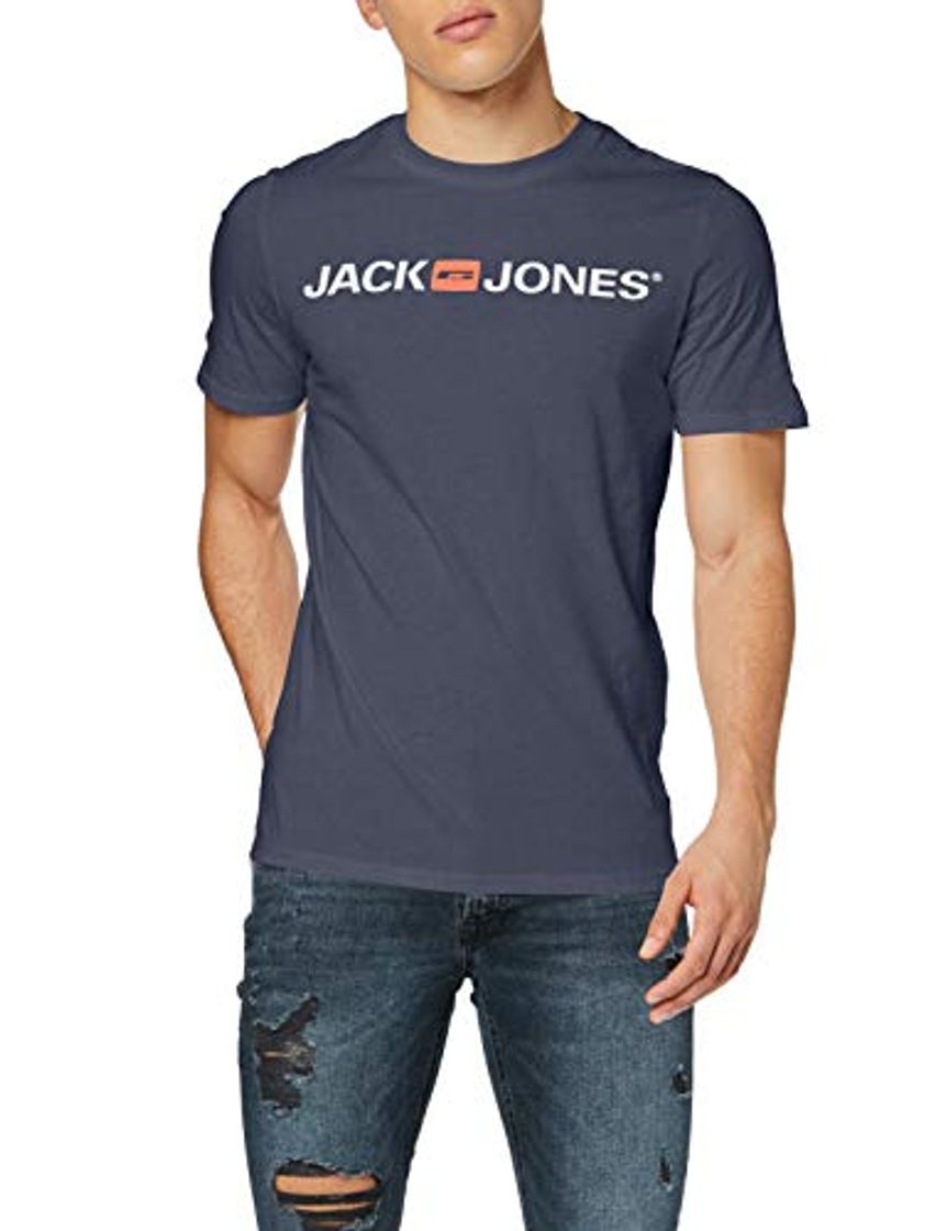 Moda JACK & JONES Jjecorp Logo tee SS Crew Neck Noos Camiseta, Azul